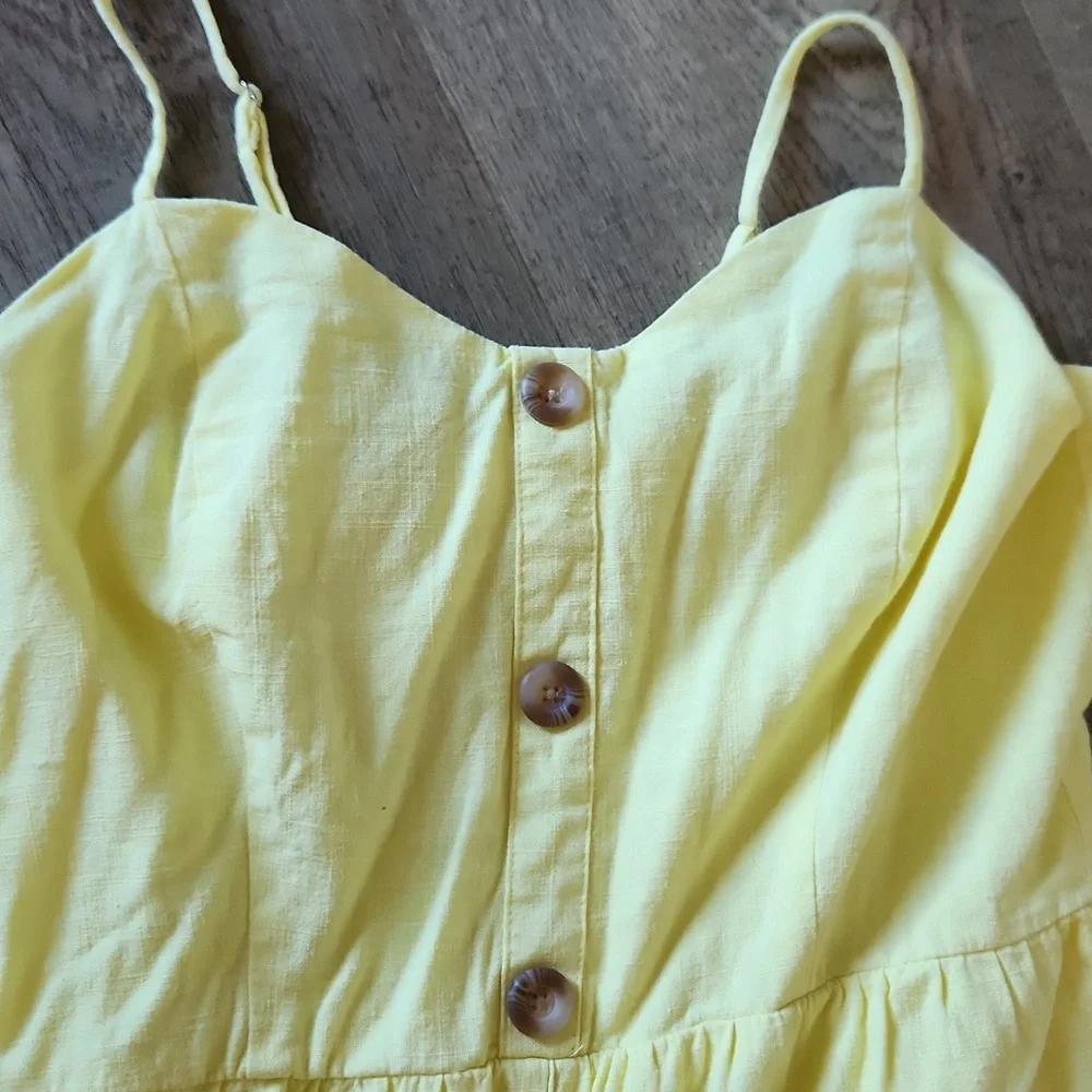 Copper Key Light Yellow Button-Front Jumpsuit - Picture 2 of 2